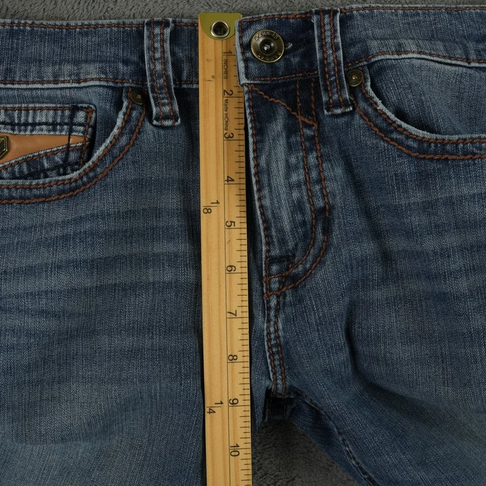 Rank 45 Jeans Mens 30x33 Blue Yuma Wash Trigger Slim Bootcut Performance Stretch